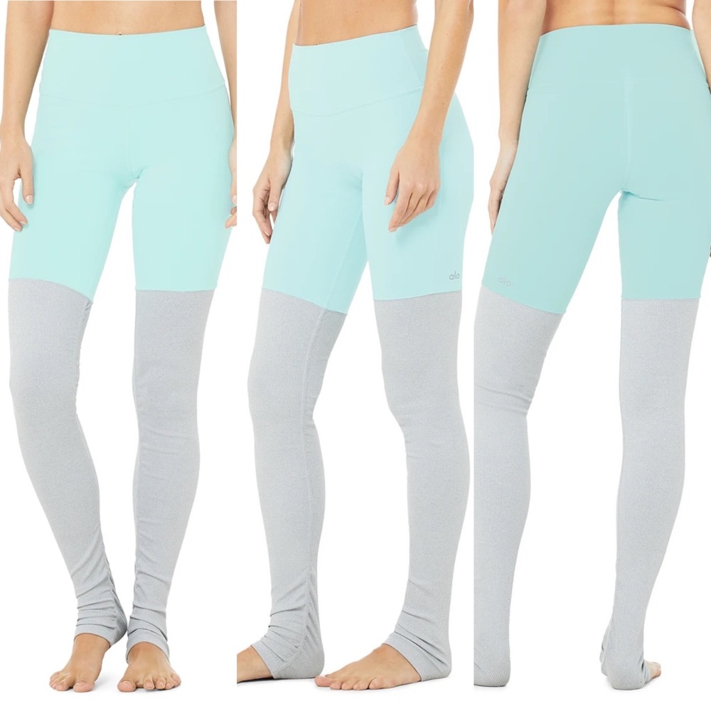 Alo Blue Quartz/Dove Grey Heather Leggings